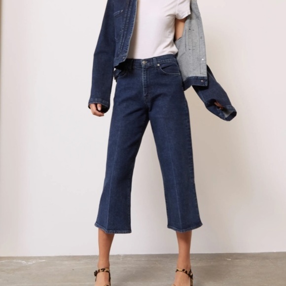 BLDWN Denim - BLDWN Jeans Women’s Sz 26 Blue Cropped Wide Leg 90s Flare